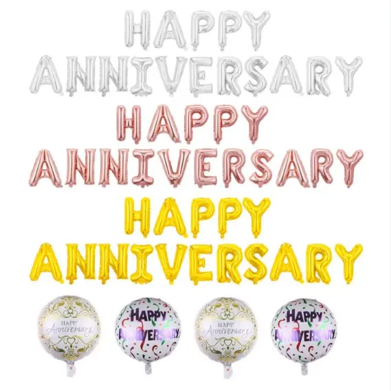 Оформление фольгированными шарами к юбилею