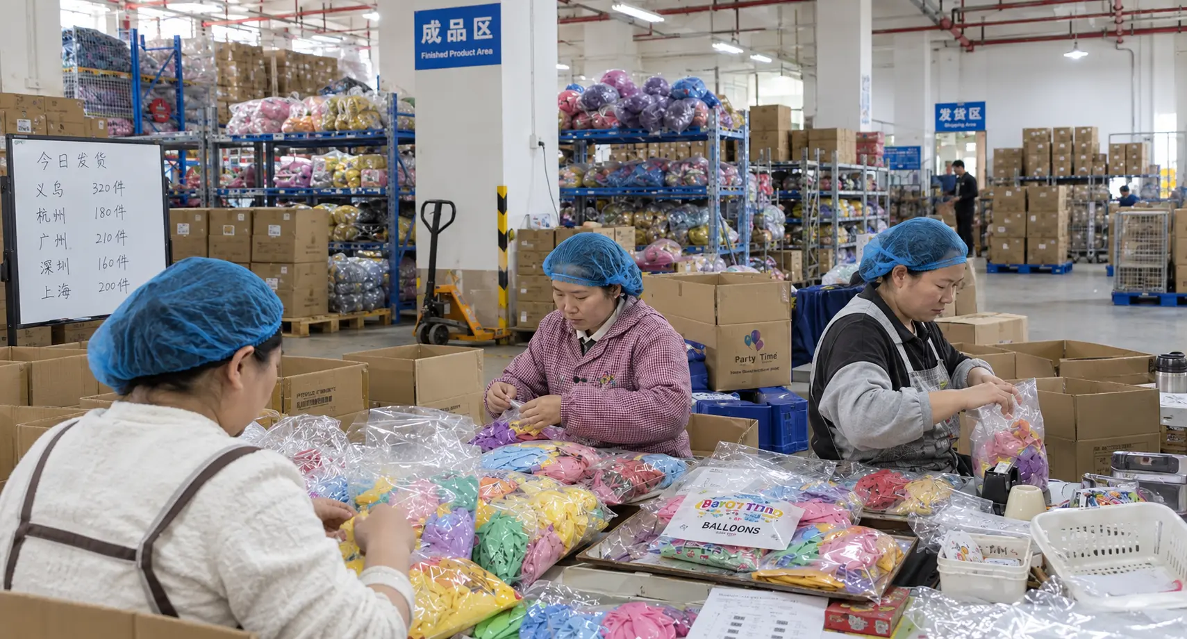Party Balloon Arch Kit assembly and packing at Borun Balloon Factory