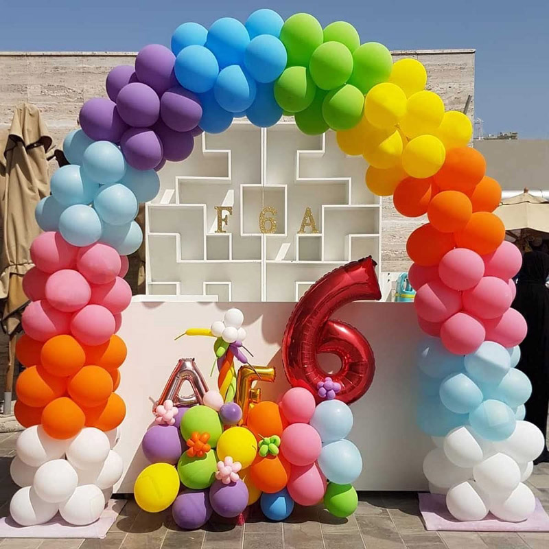 Радужная гирлянда из воздушных шаров