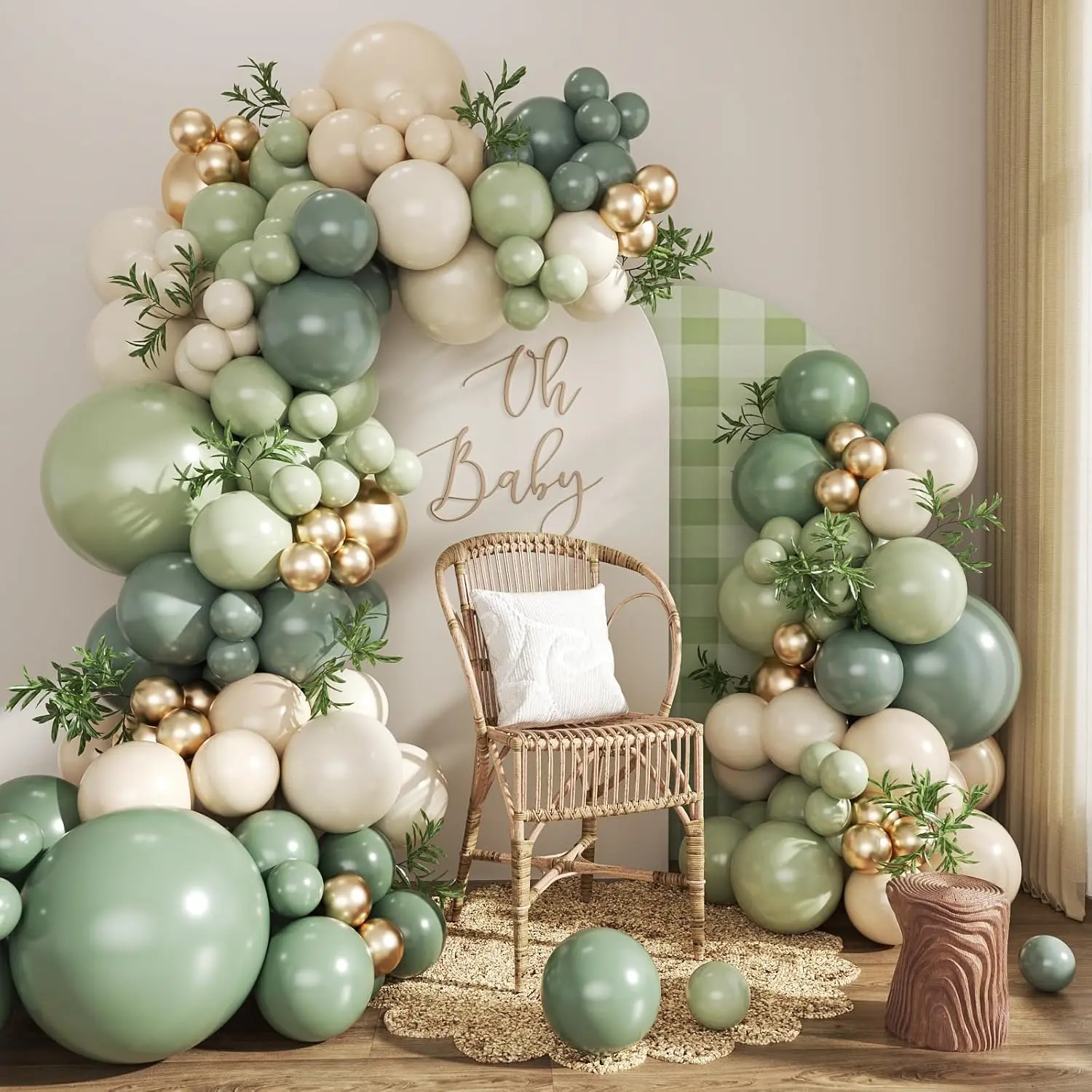 Комплекты арок с гирляндами из воздушных шаров Sage Green