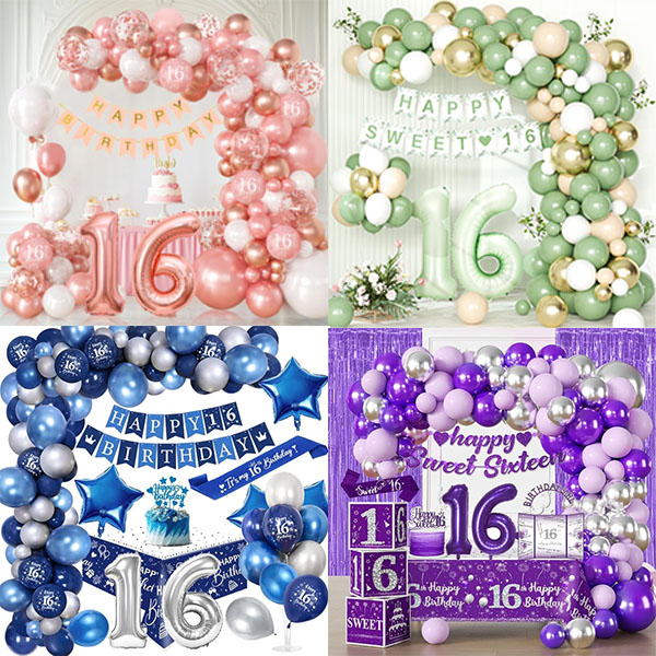 Арка из воздушных шаров Sweet 16